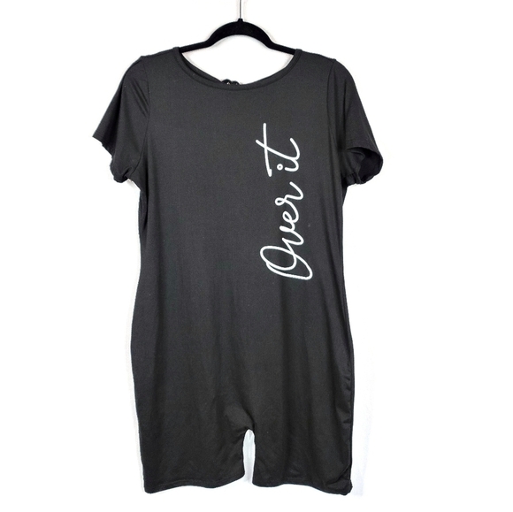 Fashion Nova "Over It" Biker Short Romper - Picture 3 of 7